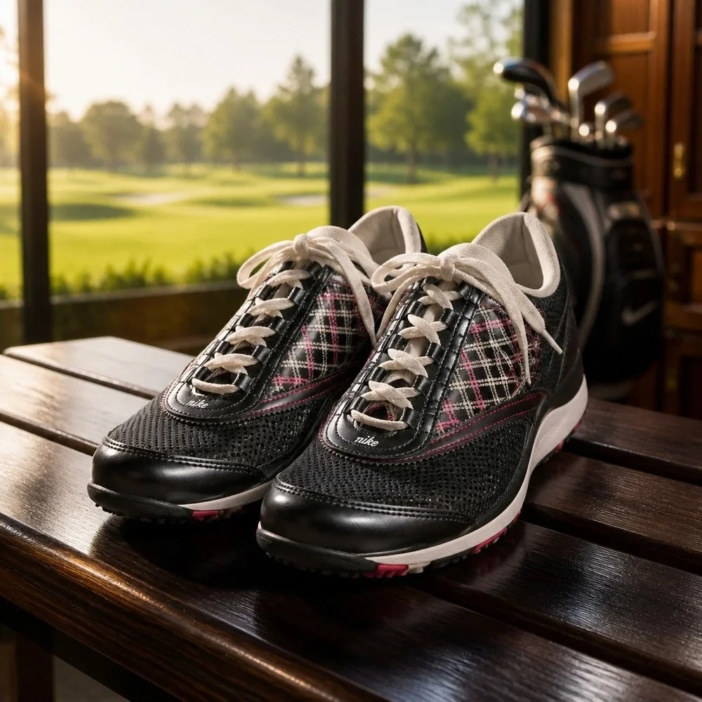 Vintage NIKE Golf Women's Air Plaid Performance Spike Size 8